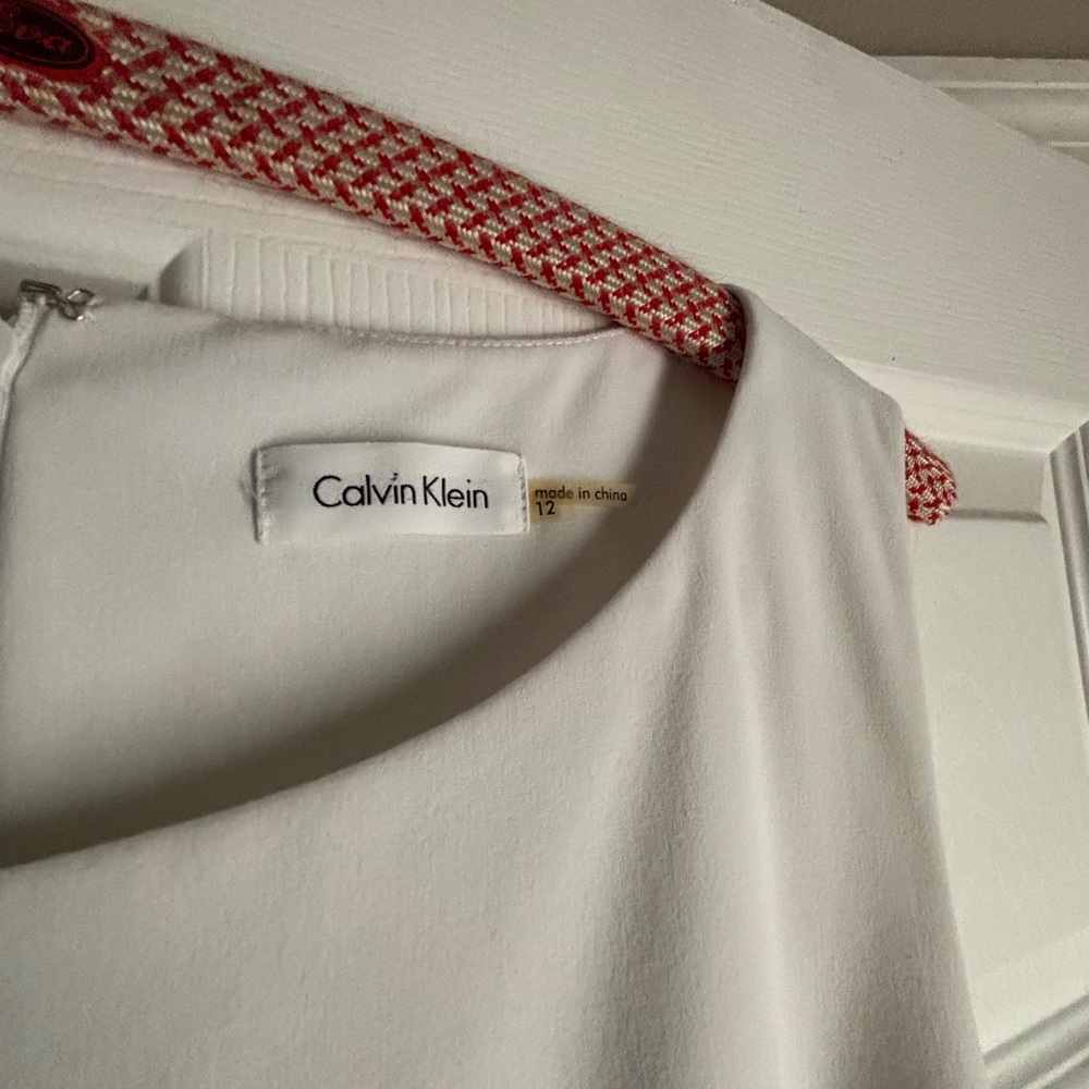 Calvin Klein White Dress with Black Trim - Picture 2 of 4